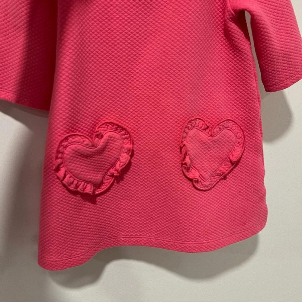 Janie and Jack The Quilted Heart Dress Bright Pink Size 2